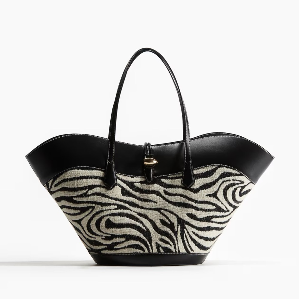 H&M Black and White Zebra Print Shopper Bag - Picture 4 of 11